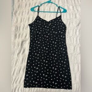 Hollister Black Floral Spaghetti Strap Dress